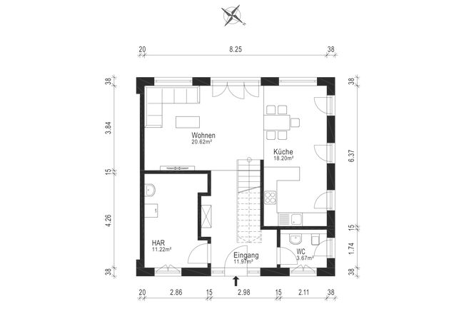 Grundriss Stadthaus EG